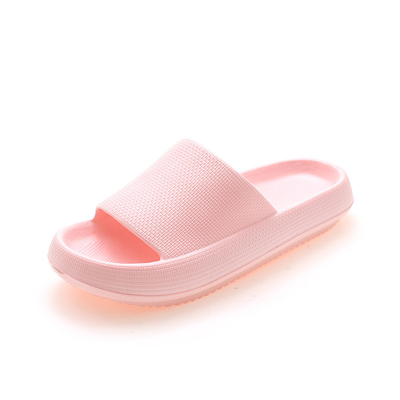 Thick bottom home slippers wholesale solid color summer trendy couples step on excrement feeling sandals for men and women outdoor bath slippers