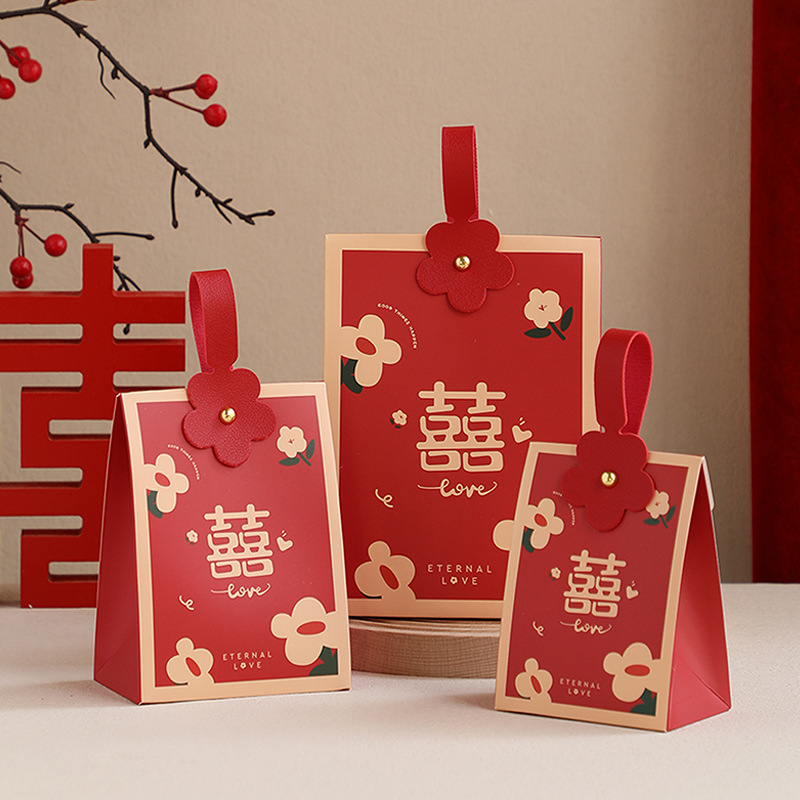 Wedding Candy Box 2023 New Internet Celebrity Wedding Special Bag Advanced Feeling Accompanying Gift Candy Gift Box Empty Box