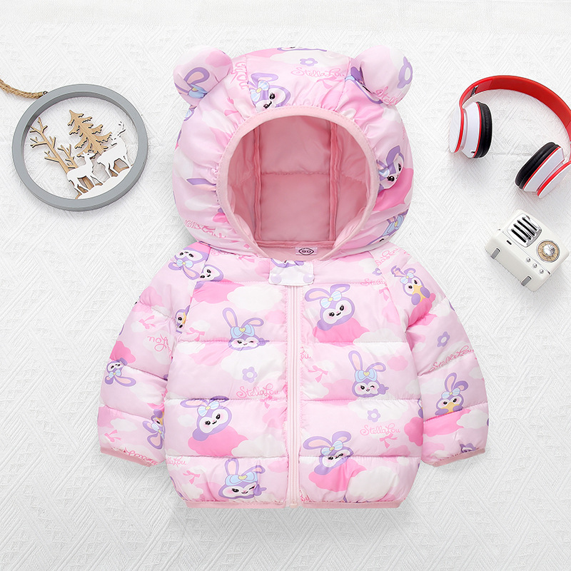 Autumn and winter warm coat children's down cotton-padded jacket infant cotton-padded jacket small and medium-sized children's clothing for boys and girls baby lightweight cotton-padded jacket