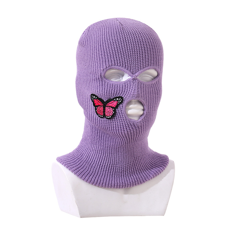 Amazon new balaclava three-hole knitted mask outdoor ski warm headgear spot