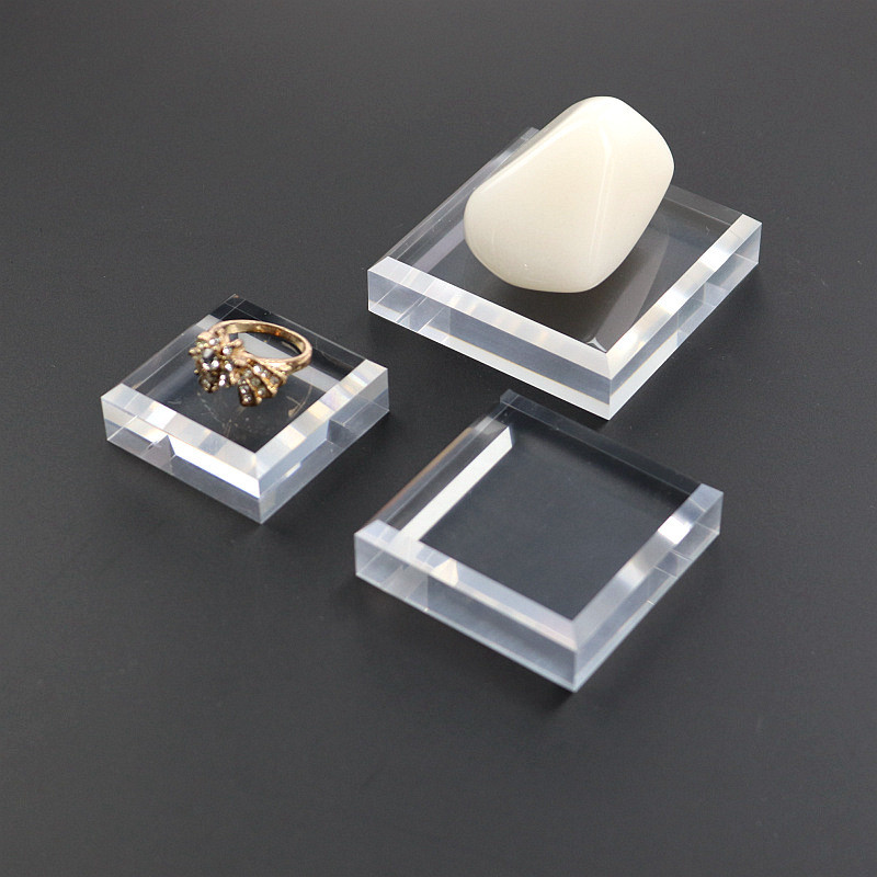 Transparent acrylic cosmetics square display stand Crystal display stand jewelry display stand
