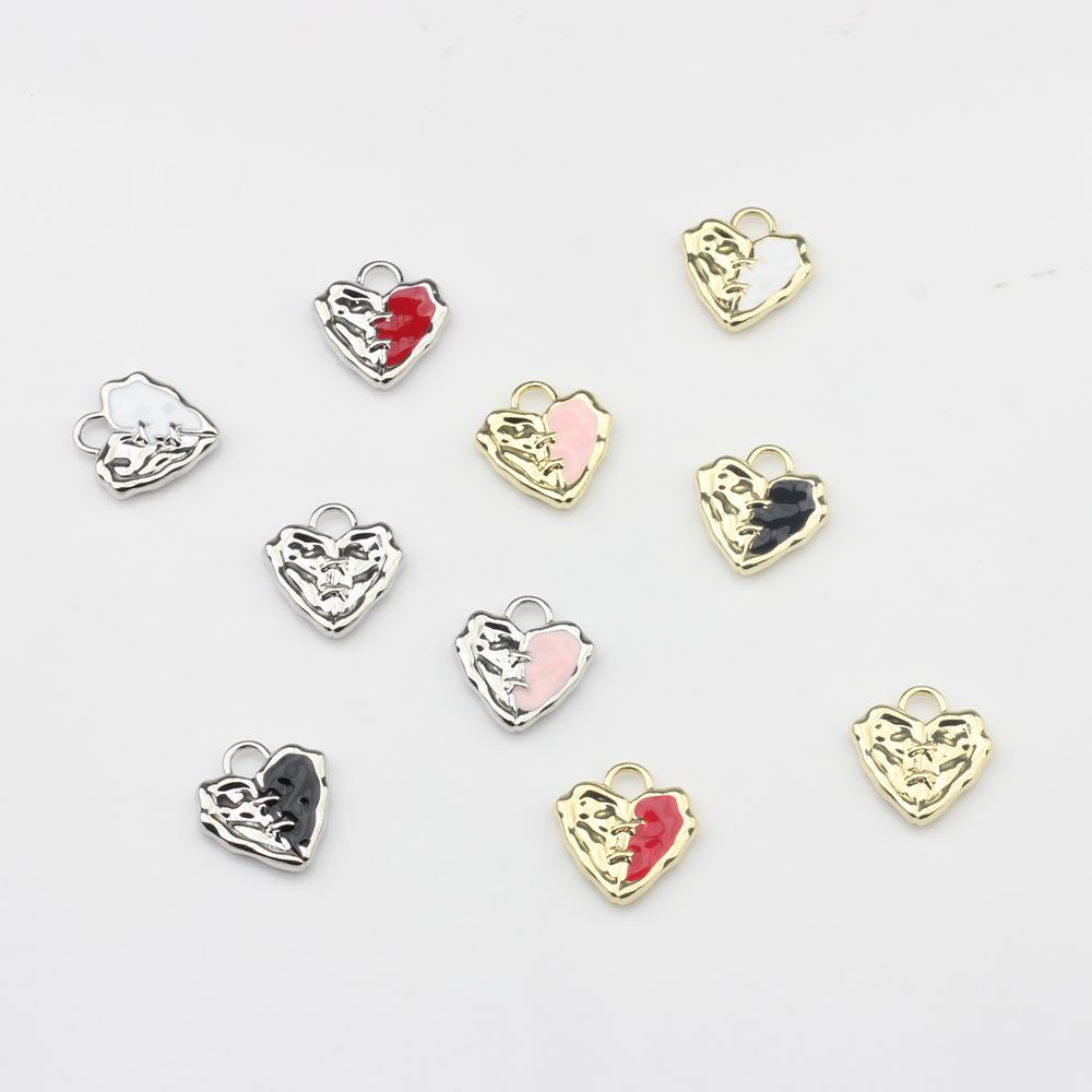 Korean style alloy simple drop oil Love Jewelry pendant jewelry fashion DIY new simple jewelry accessories material