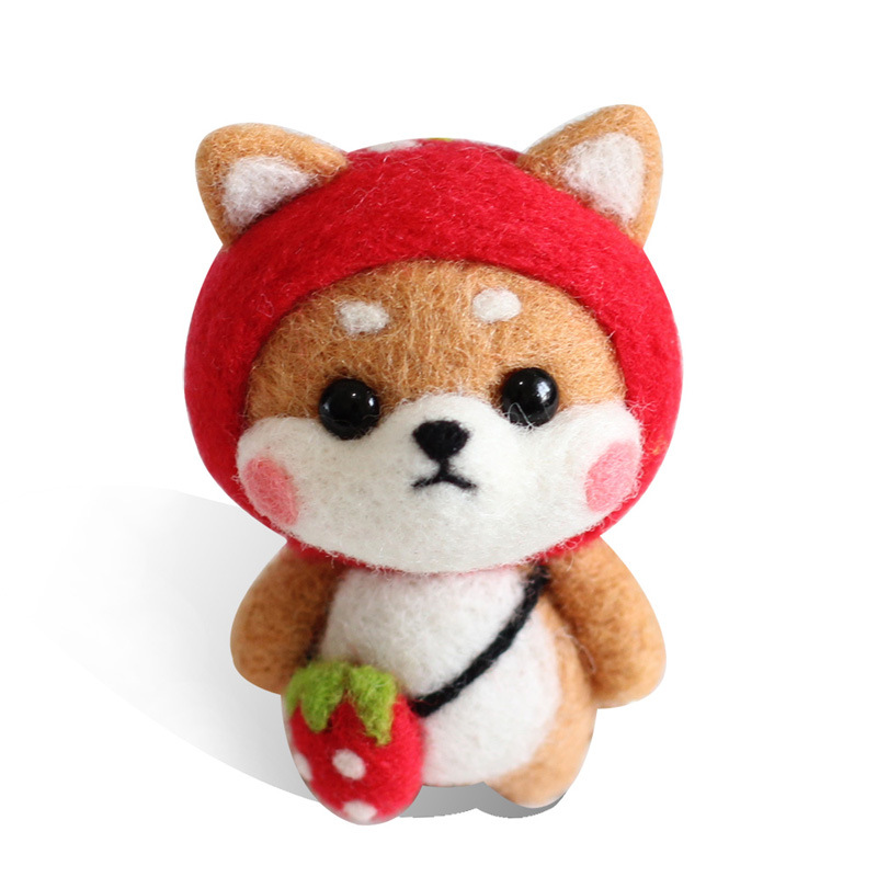Wool felt poking poking music handmade diy material bag to pass the time cute plush doll homemade doll