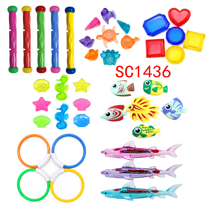 Cross-border Amazon diving toys children's swimming pool treasure hunting diving torpedo Water Ring Diamond water playing suit toys