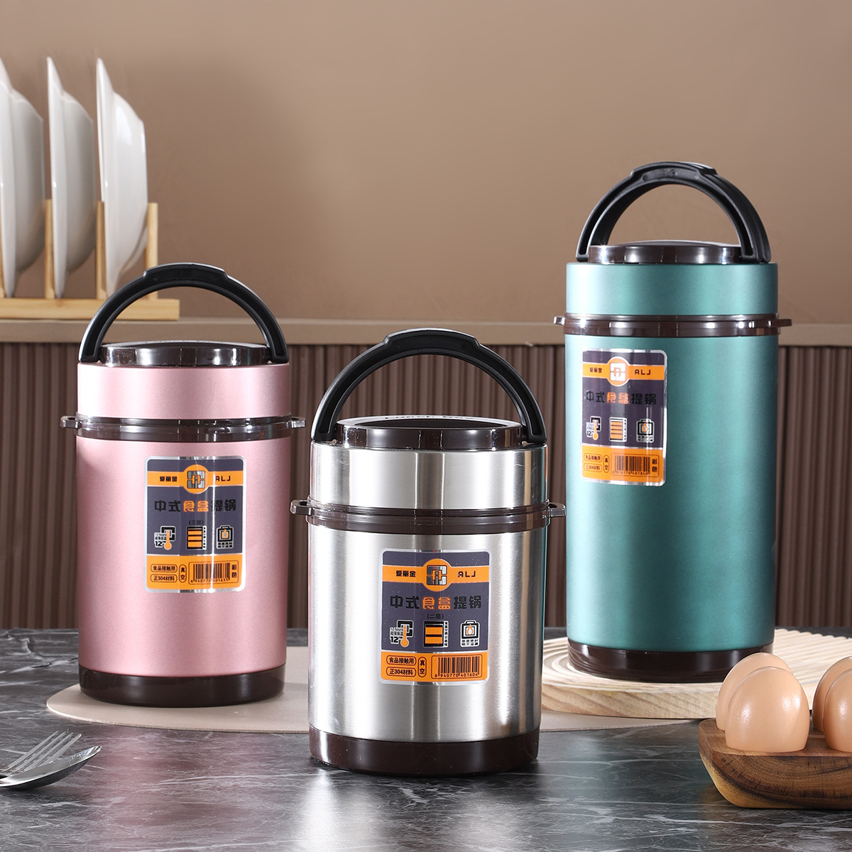 Insulated Lunch Box Stainless Steel Vacuum Large-capacity Food Box for Students and Office workers Portable Household Multi-layer Pot Rice Bucket