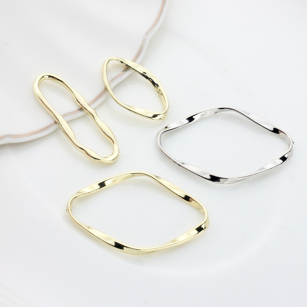 Alloy irregular geometric shaped hollow bending small pendant DIY Handmade Jewelry earrings nail accessories material