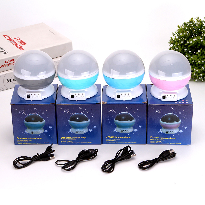 Mini Rotating Star Projection Lamp Colorful Night Light Spherical Christmas Gift Children's Indoor Sleeping Lamp Foreign Trade Lamp