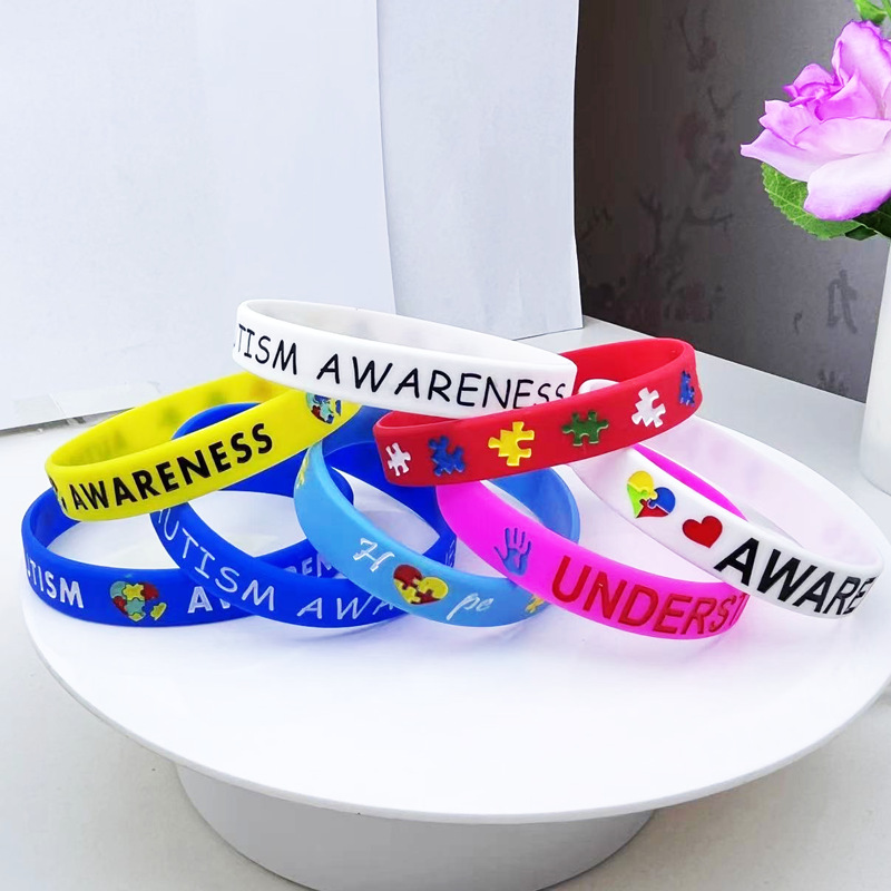 Autism Autism Consciousness Rubber Wrist Band Color Puzzle Inspirational Public Care Autism Silicone Bracelet