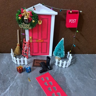 bollhouse Baby House Accessories Amazon Hot Selling Cross-border New Mini Christmas Micro-landscape Door Decoration
