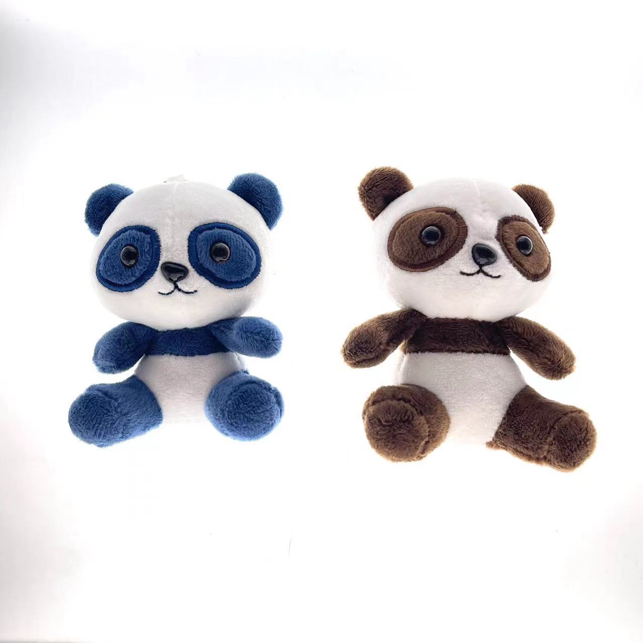 Cute Panda Short Plush Animal Plush Doll Children's Toy Couple Keychain Backpack Mini Pendant Accessories