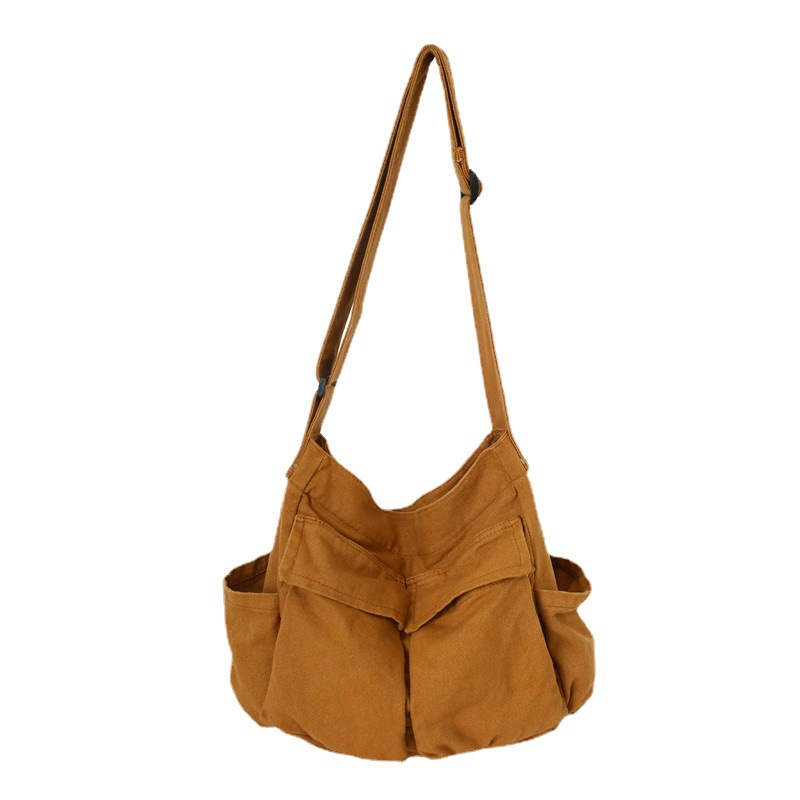 Tooling Crossbody Shoulder Bag Men's and Women's ins Canvas Bag Student Street Large Capacity Bag Casual Artistic Canvas Bag