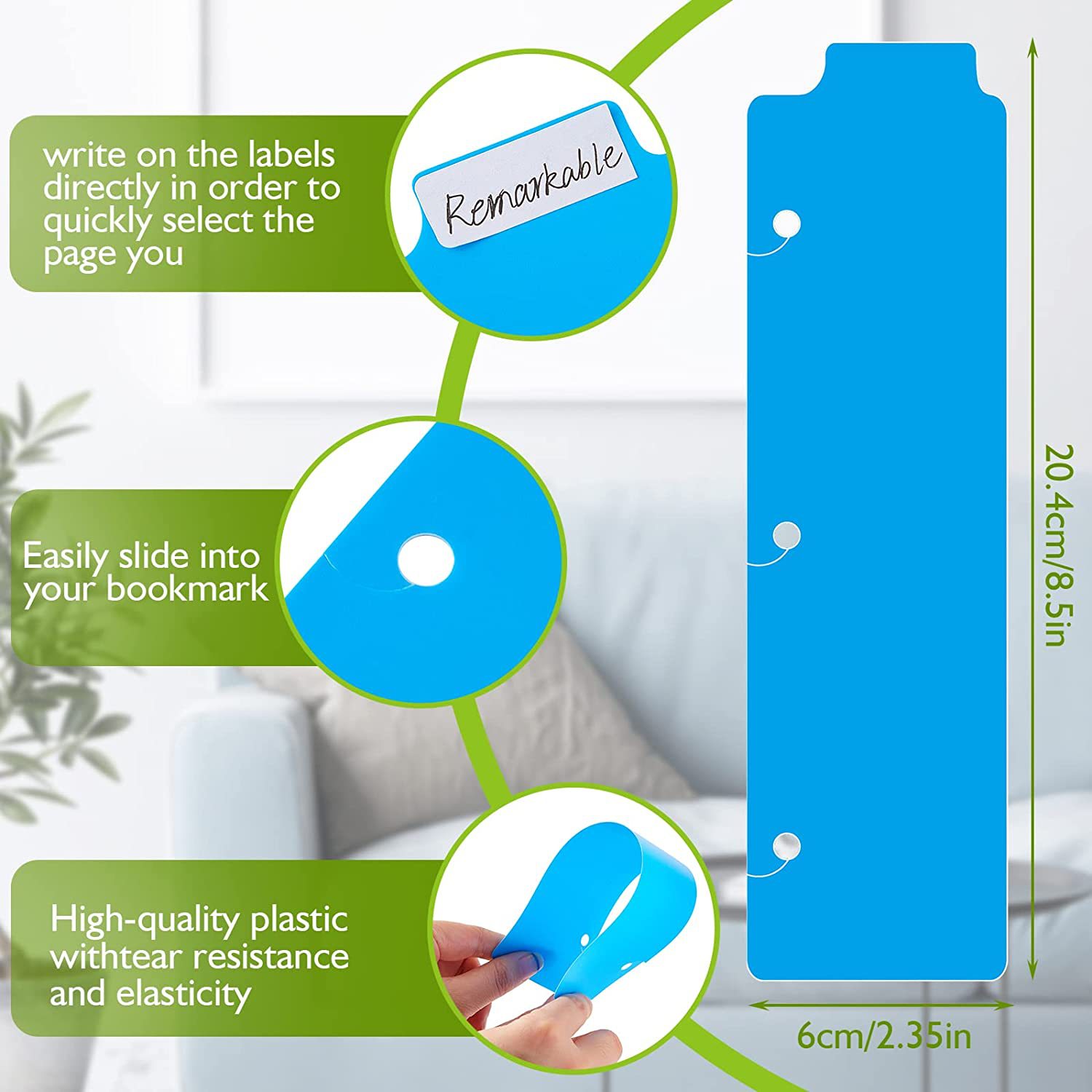 Plastic bookmark mini binder divider snap-in bookmark 3-ring loose-leaf notebook plastic partition