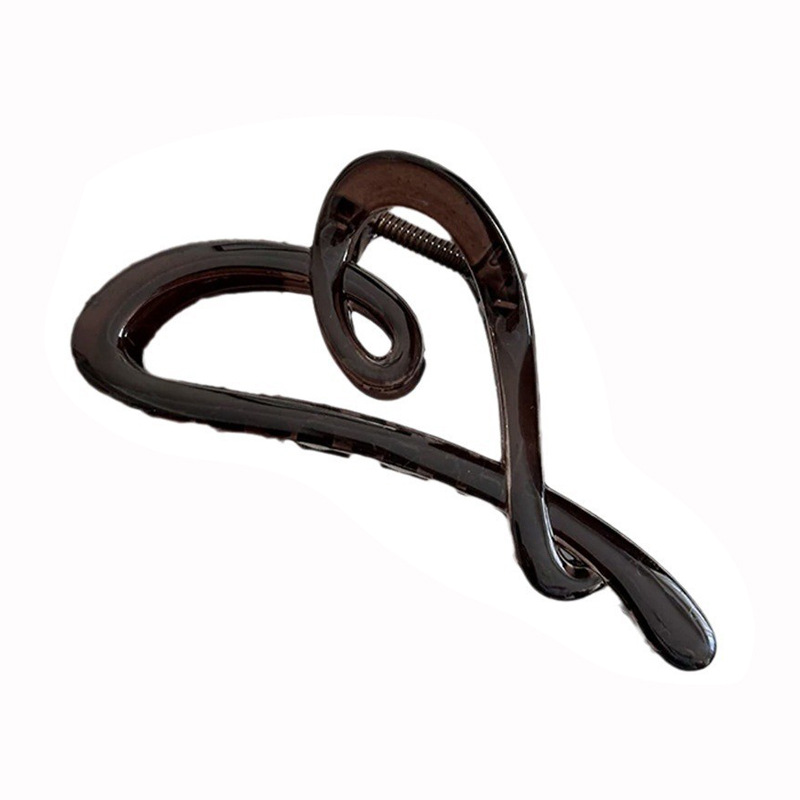 Acrylic heart-shaped hair clip large size women's back hairpin High sense 2024 new shark clip hair accessories
