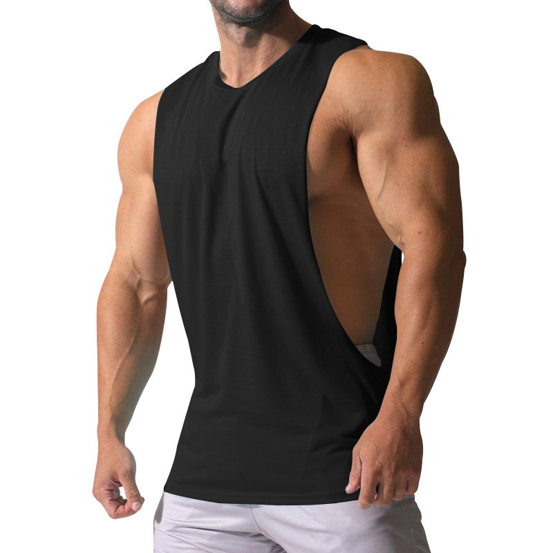 2023 Summer New European Size Men's Sleeveless Vest Foreign Trade Loose Sports Leisure Fashion Solid Color Men's Waistcoat