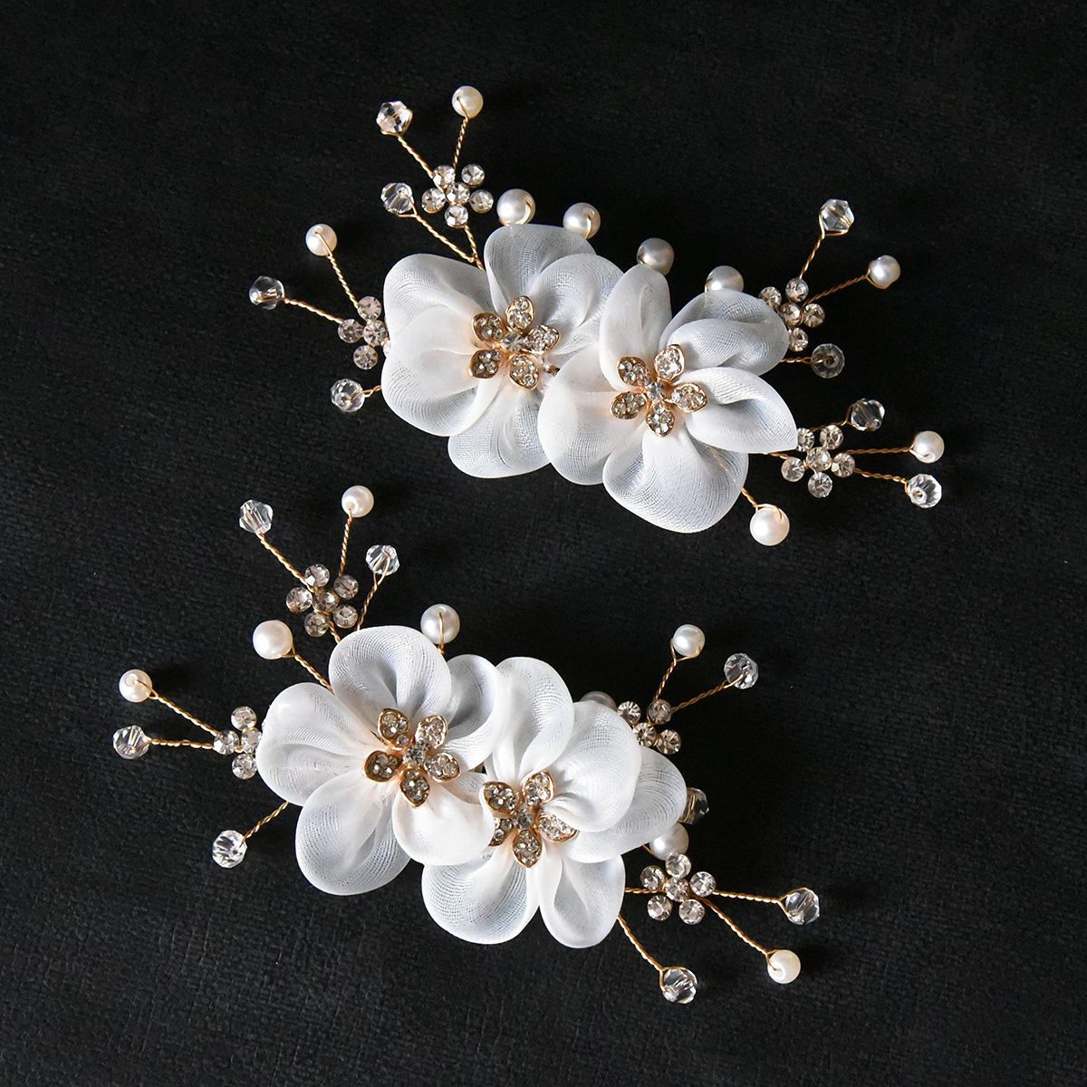 Bride Wedding Shoes Handmade Pearl Decoration Pearl Flower Shoe Buckle Diamond Shoe Flower European and American Style Cross Border Shoe Flower