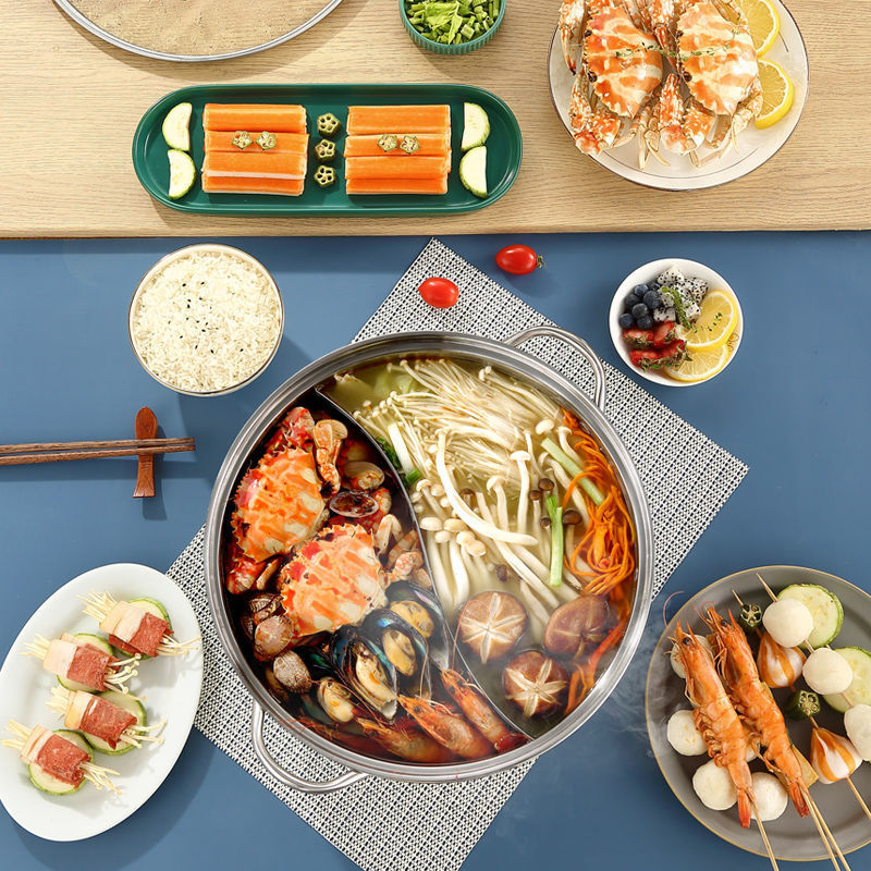 Yuanyang Pot Special Thickened 304 Stainless Steel Hot Pot Basin for Induction Cooker
