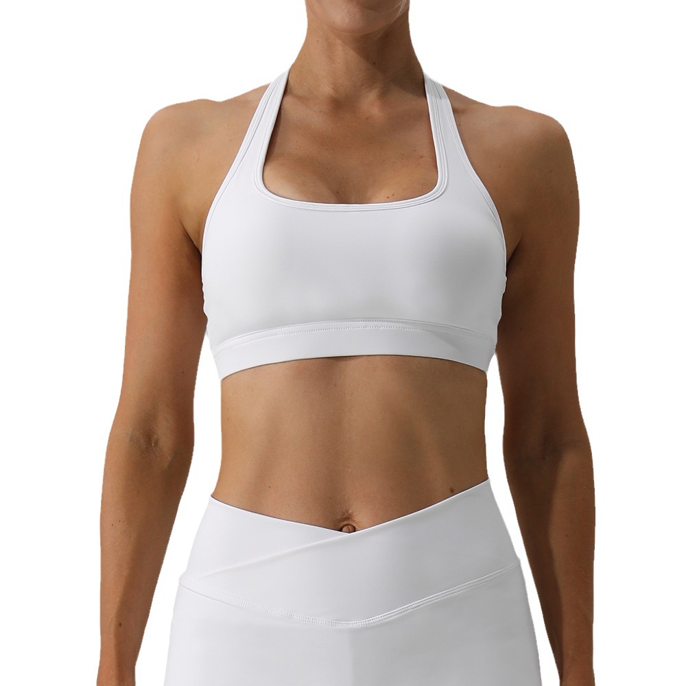 European and American new cross-border beauty back yoga vest outdoor running sports bra quick-drying breathable halter fitness top