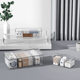 Overflow purchase three-compartment large-capacity storage box simple transparent PET desktop detachable medicine box finishing box