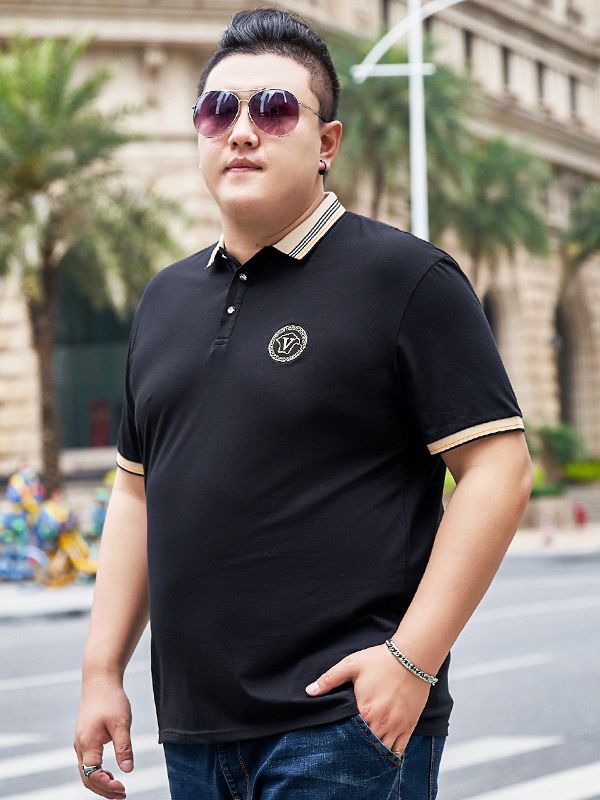 2023 Spring/Summer POLO Lapel T-shirt Men's Spring/Summer Thin Plus Size Large Size Printed Embroidered Short Sleeve T-shirt for Youth