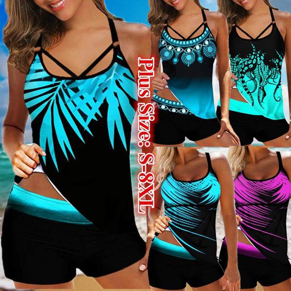 2021 European and American Foreign Trade New Swimwear bikini Sexy Slim Conservative Ladies Tankini Amazon bikini