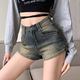 American retro high waist Denim Super shorts women's 2023 new summer slimming small hot pants for hot girls a-line