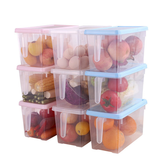 Plastic drawer type vegetable refrigerator storage box large food grade transparent fresh-keeping freezer box kitchen egg wholesale