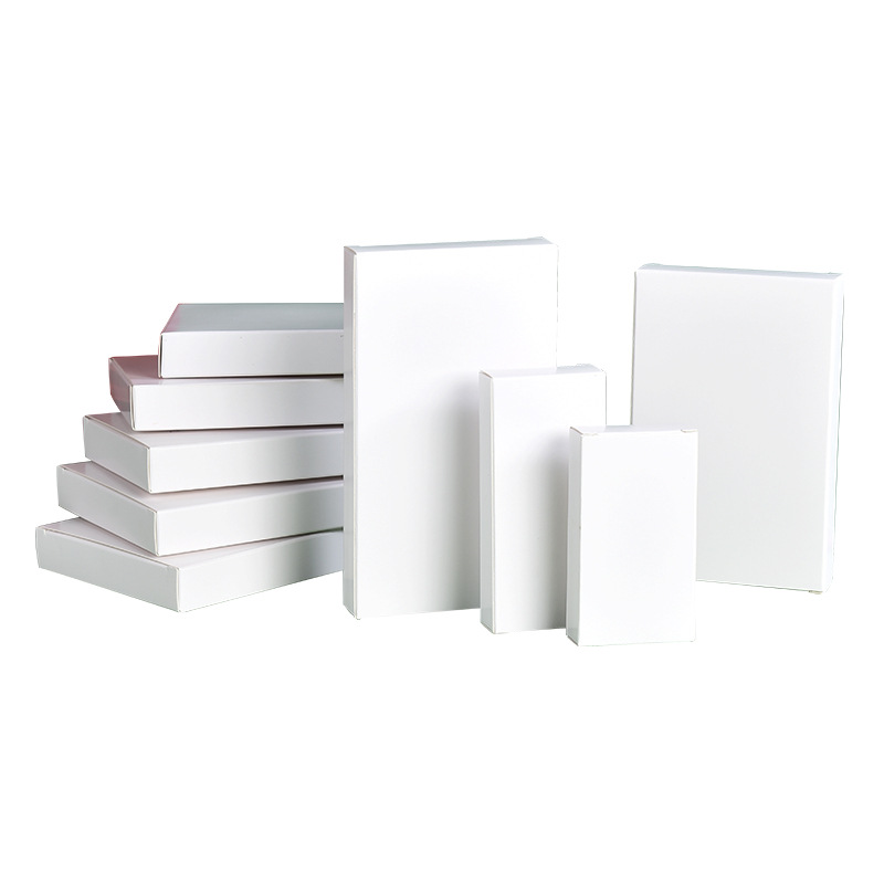 Spot White Cardboard Box Rectangular Blank Double Insert Small White Box Blind Box Packaging Box Color Box Printing White Carton