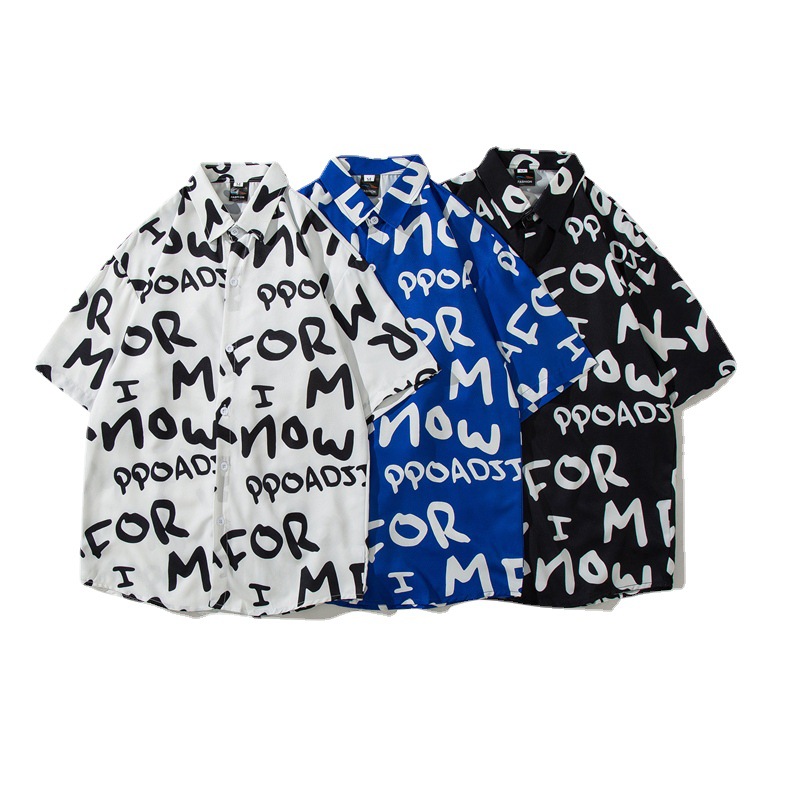 Klein Blue Short-sleeved Shirt Men's Loose Half-sleeved Summer Ins Trendy High-end Design Sense Niche Fucky Handsome Shirt 12
