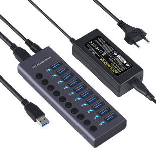 Многофункциональная зарядка USB3.0 HUB десять концентраторов док-станция с независимым переключателем сильноточного USB-разветвителя