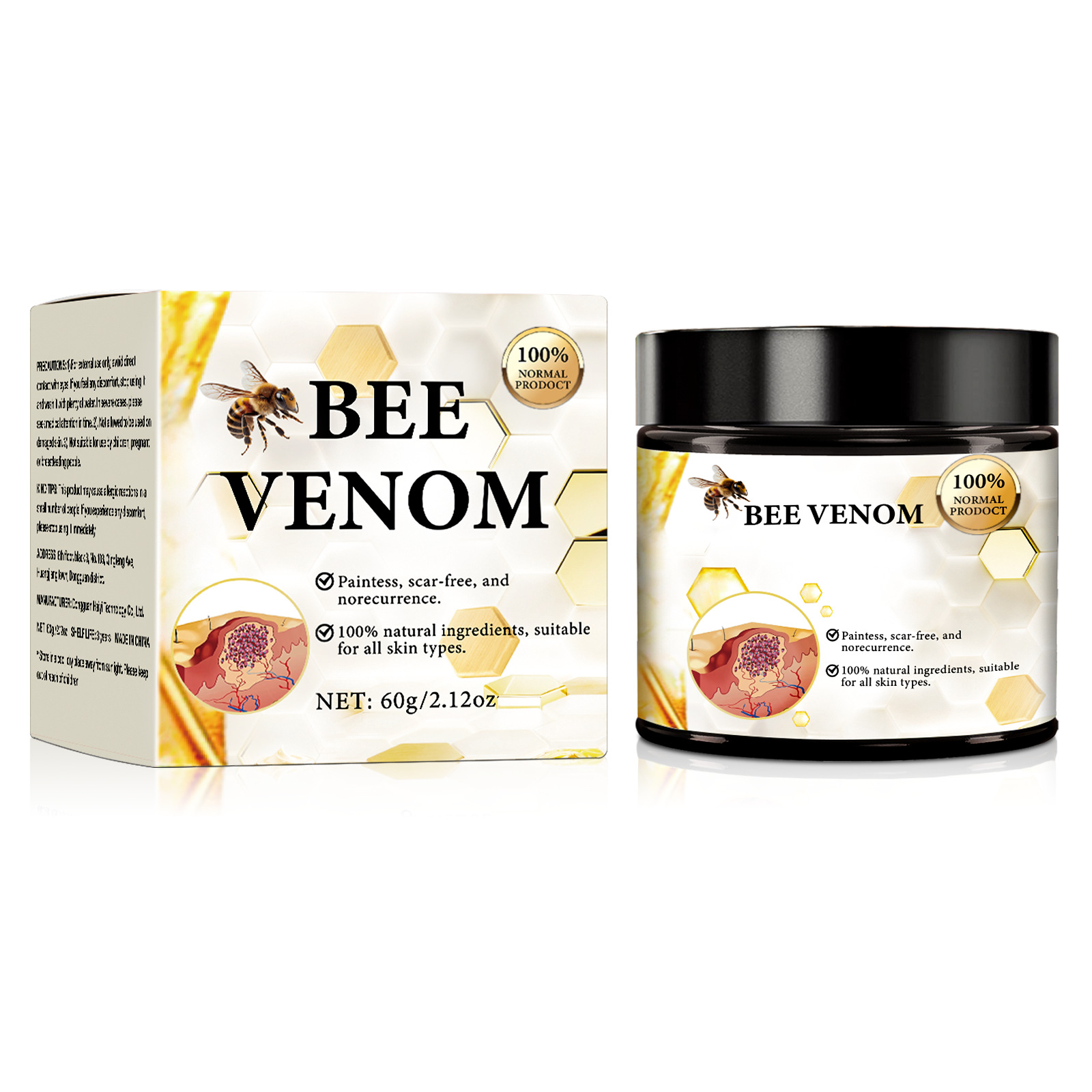 Cross-border Hot Selling Unlabeled BEE VENOM BEE VENOM Skin Care Cream Repair Skin Traces Moisturizing Cream 60g