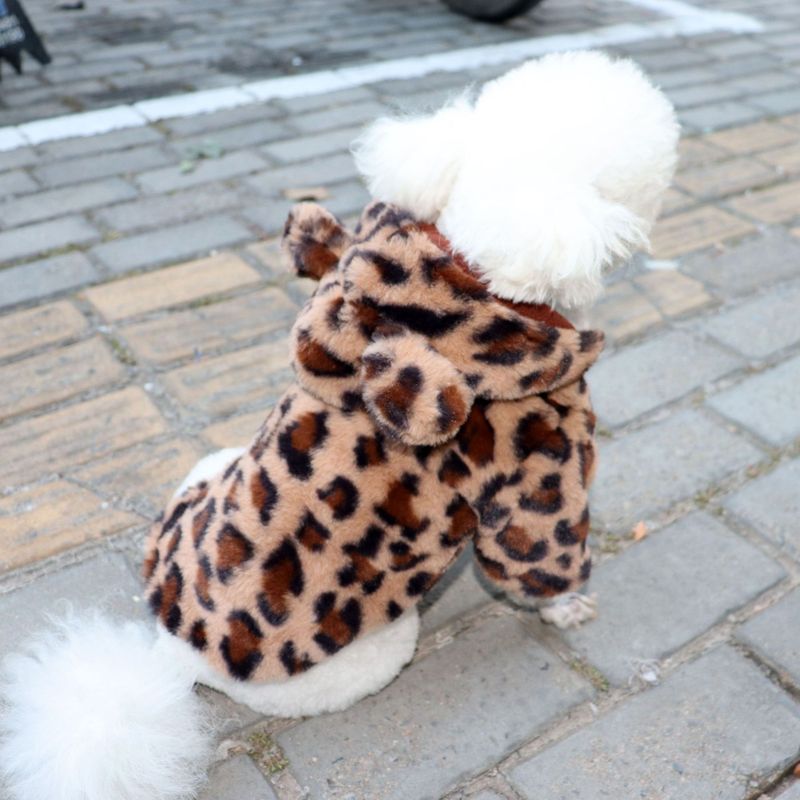 犬の服春秋服豹柄コート厚手のテディ雪納瑞博美人形ペットファッション|undefined