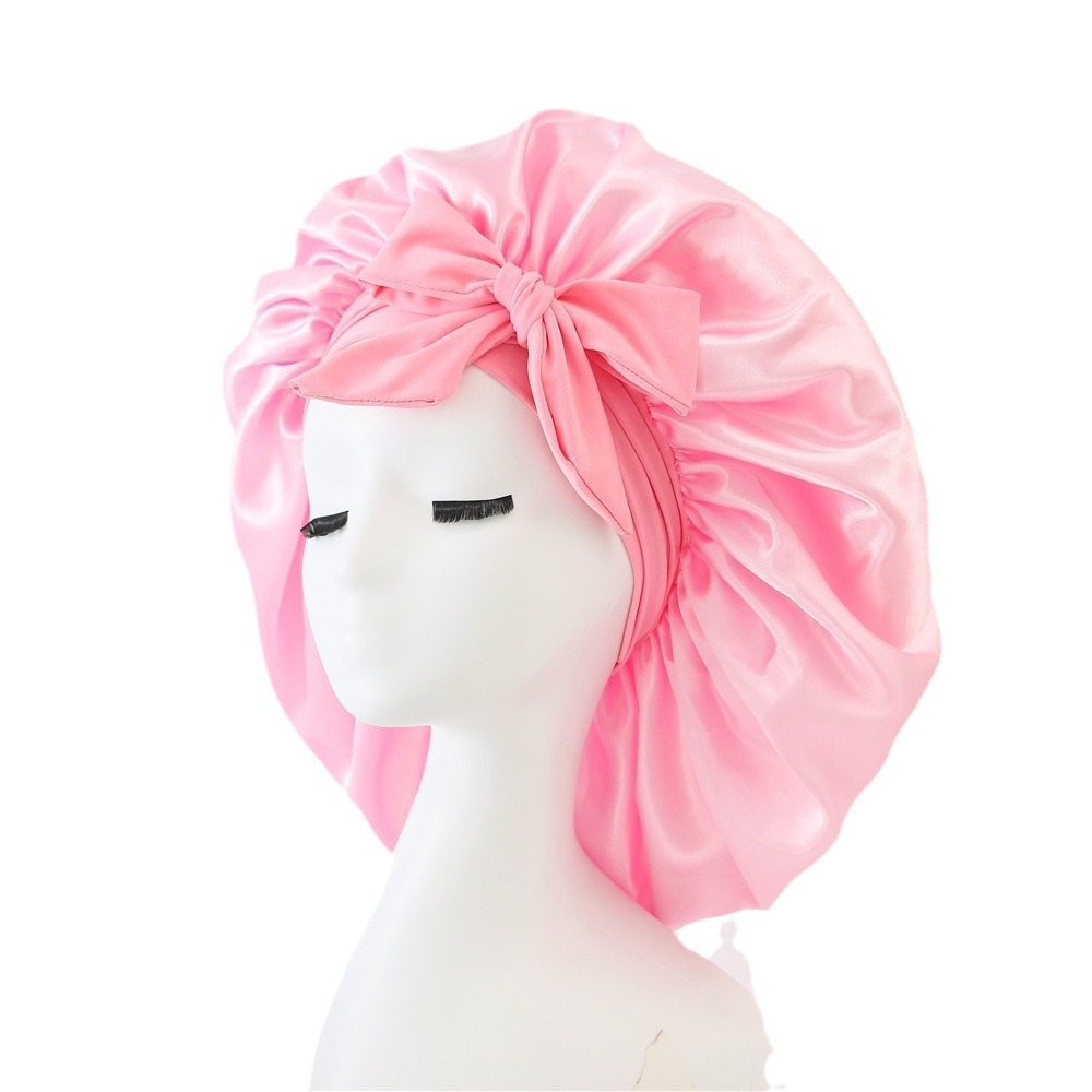 explosions ruban de satin chapeau rond nœud soie beauté soins capillaires chapeau à large bord foulard pour enfants bonnet de nuit_voghion.com