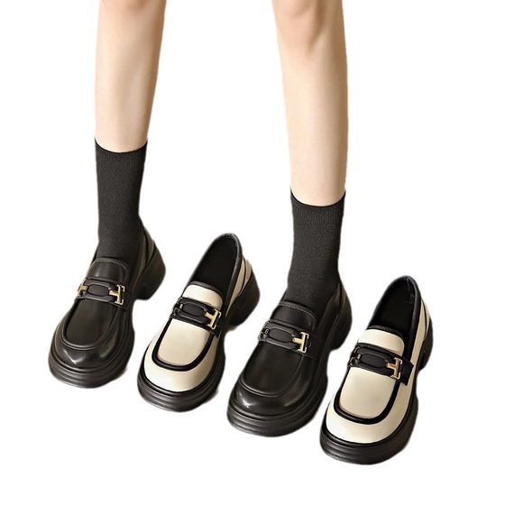 Mary Jane women's shoes 2023 new summer French platform loafers all-match single-layer shoes British style leather shoes