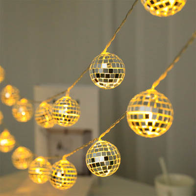 Cross-border new LED mirror ball light string disco bar party Carnival Ball Christmas decorative colored light string