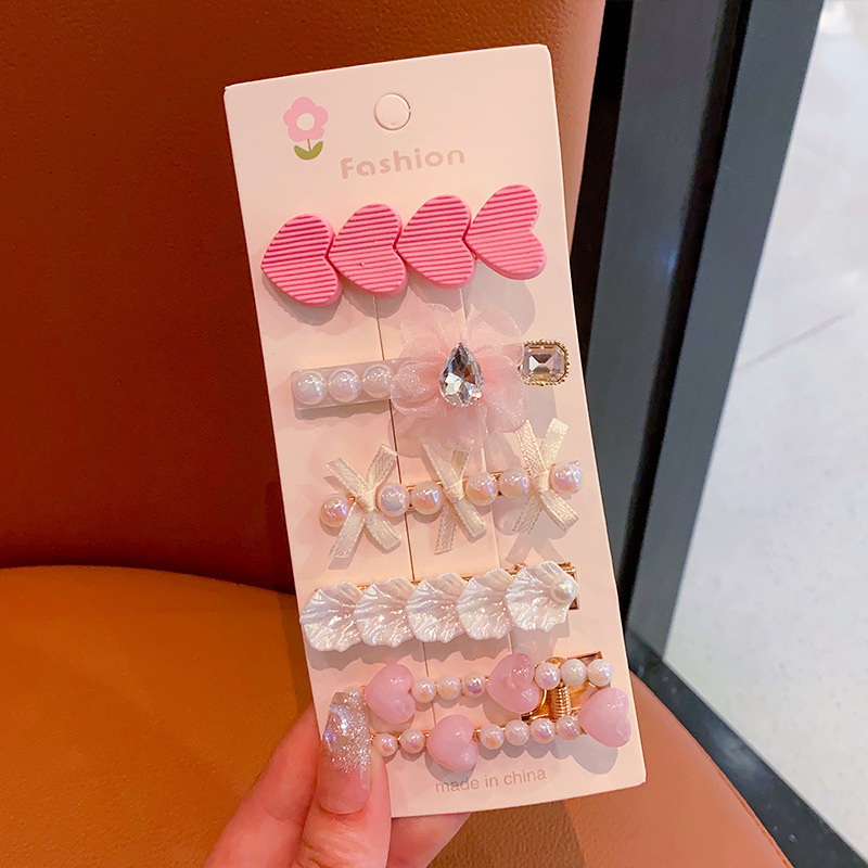 Nouvelle épingle à cheveux en perles de strass, petite frange fraîche, clip latéral, accessoires pour cheveux, couvre-chef pour femmes célèbres sur Internet, épingle à cheveux cassée, bijoux_voghion.com