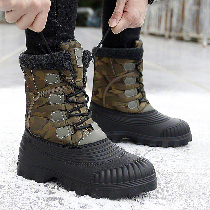 Cross-border winter EVA rubber and plastic non-slip thickened bottom men's snow boots warm northeast large cotton shoes Russian boots in stock