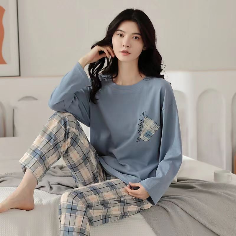 パジャマ女性の春秋は綿の長袖の秋冬の甘くてゆったりしています。|undefined
