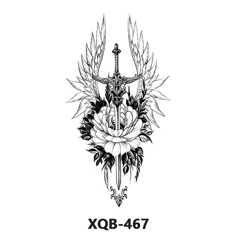 Factory direct wholesale animal Dragon Snake lion tattoo stickers men and women black and white color temporary transfer tattoo stickers
