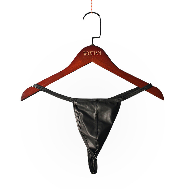 Men's faux leather singlet underwear men's personality Sao Thong sexy sexy low waist