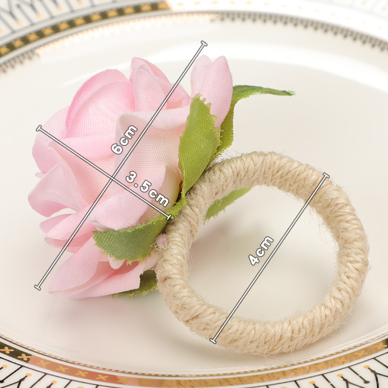 Artificial Napkin Buckle Western-style Hotel Mouth Cloth Ring Handmade Creative Mori Rose Napkin Ring New Napkin Buckle