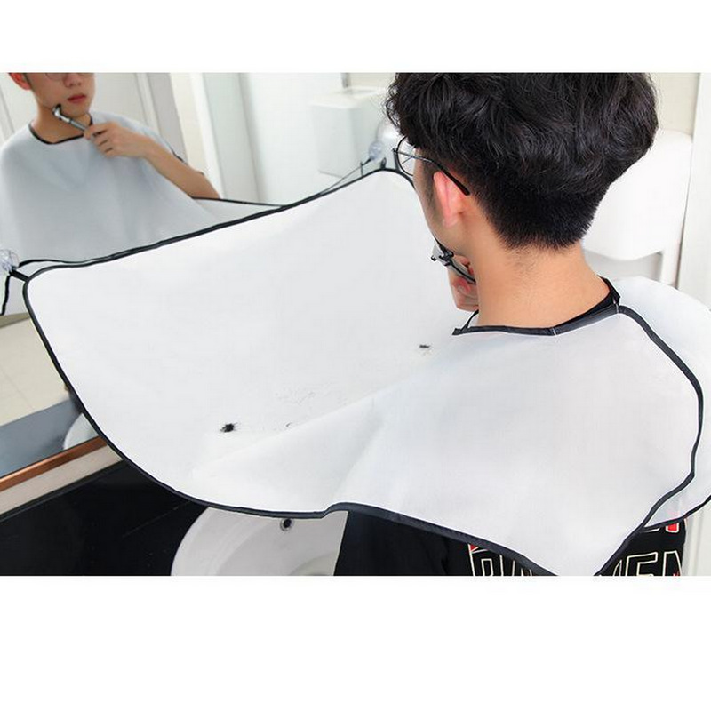 Wholesale polyester taffeta beard cloth shaving shawl shaving belt suction cup black and white hook and loop shaving cloth