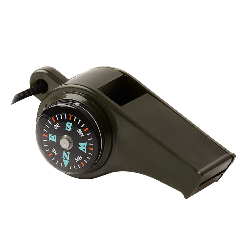 Outdoor Multi-functional three-in-one whistle life-saving whistle with Compass thermometer competition referee whistle