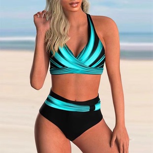 2022 new European and American small fresh split swimsuit female bikini sexy cross-border bikini swimsuit