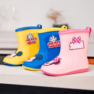 Disney Children's Rain Boots Boy's Waterproof Rain Boots Baby Girl's Cartoon Light Non-Slip Water Boots Children's Rubber Shoes Water Shoes