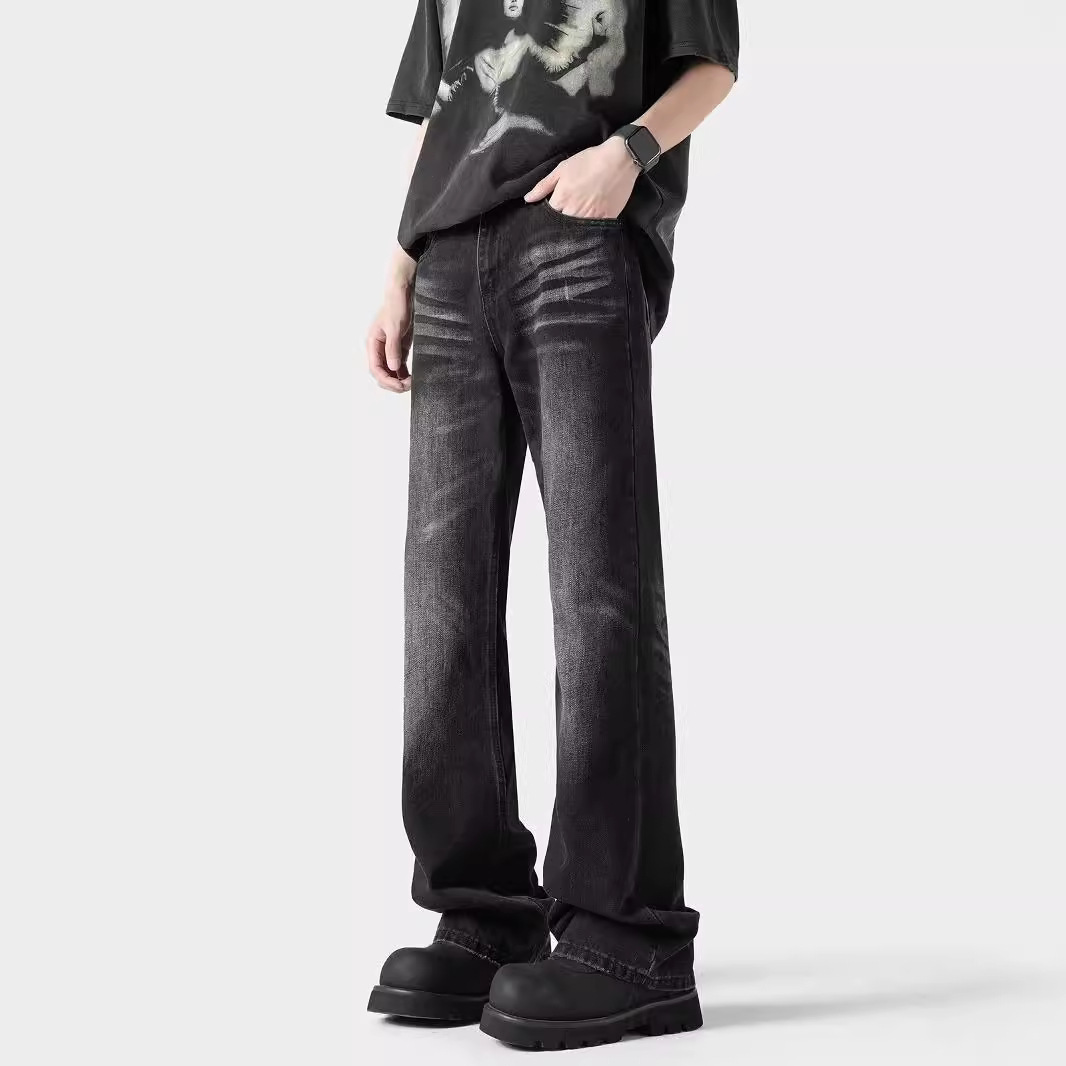 American-style High Street Washed Jeans Spring and Autumn New Arrival Weak Loose Loose Straight Casual Pants Men