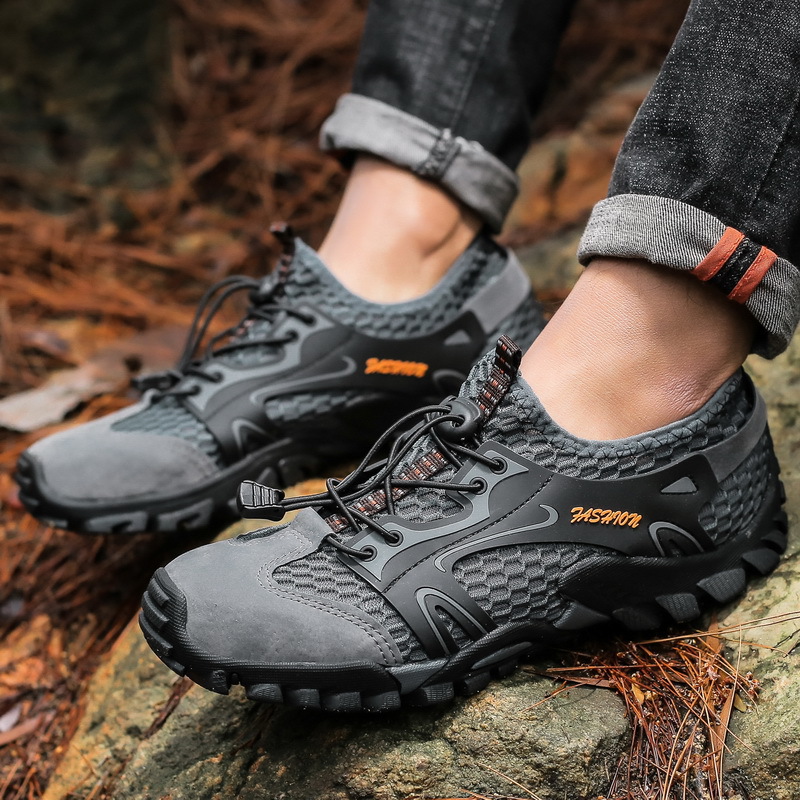 Foreign Trade Summer New Men's Mesh Breathable Outdoor Tracing Shoes Walking Wading Men's Shoes Breathable Large Size Shoes 50
