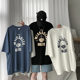 Trendy Men's Short-sleeved T-shirt Trendy Brand Trendy Loose ins Hong Kong Style Summer All-match Casual Harajuku Style Men's Top Korean Style