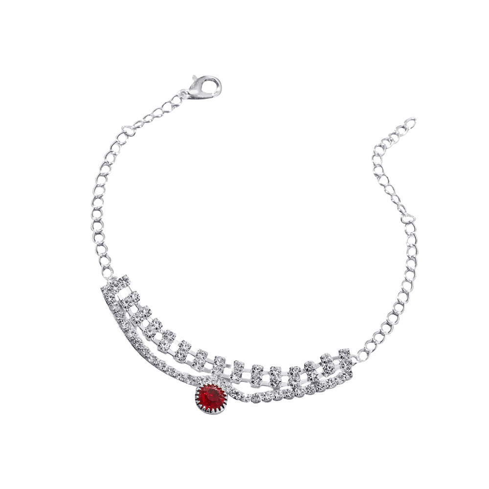 Europe and the United States cross-border diamond chain anklet summer hot Bohemian Pearl Love Beach footwear women Wholesale