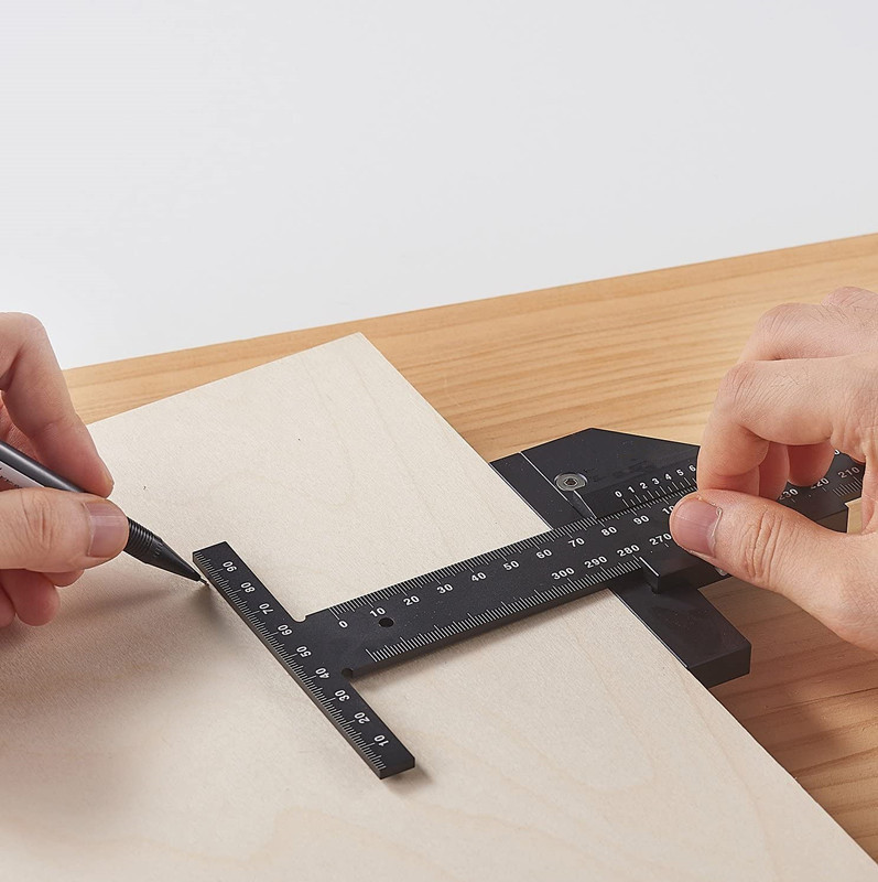 Woodworking multi-function scribing ruler aluminum alloy T-shaped ruler woodworking Scriber multi-function measuring ruler caliper