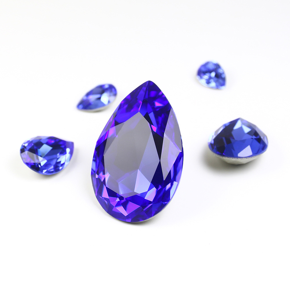Dongzhou Crystal K9 pointed bottom drill DIY jewelry accessories 30*20mm large water drop glass drill factory wholesale